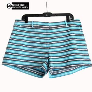 MICHAEL Michael Kors NEW Coastal PEACOCK Stripe Mini Short 12